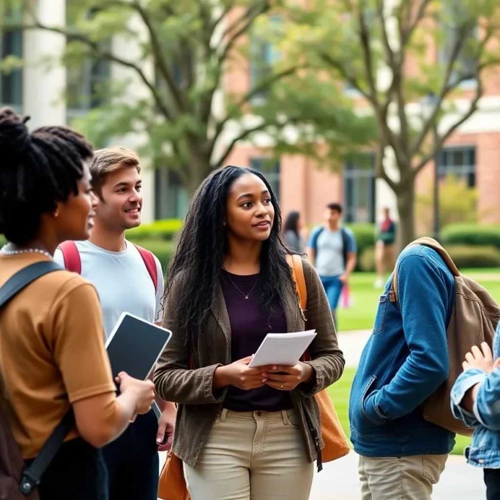 Students discussing diversity and inclusion on campus