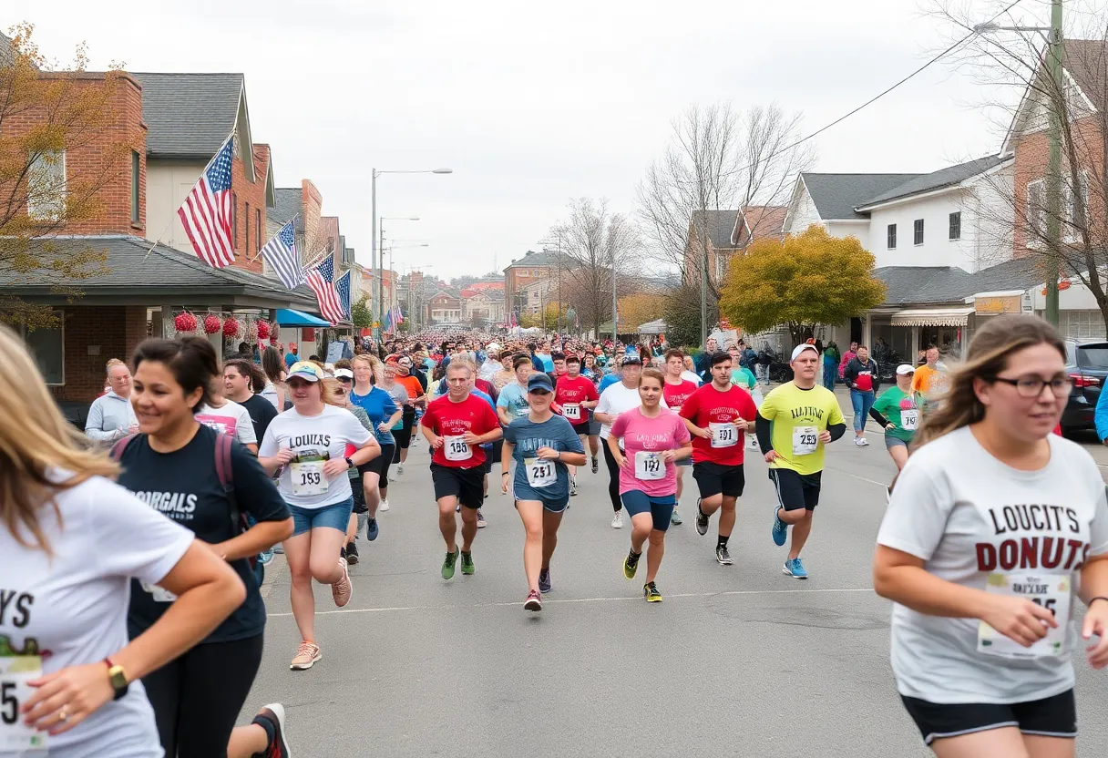 Participants running at the Doughnut Dash 5k event in Charleston