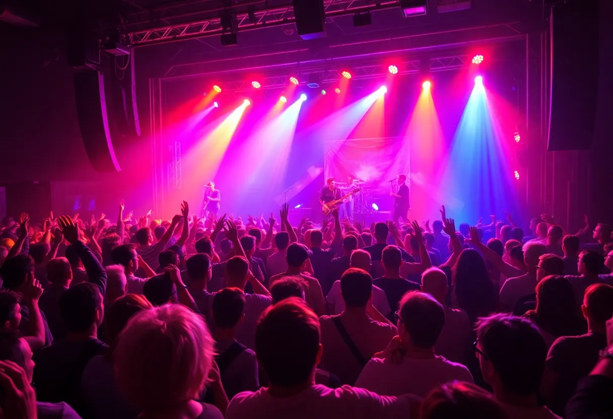 Concert audience enjoying a live performance