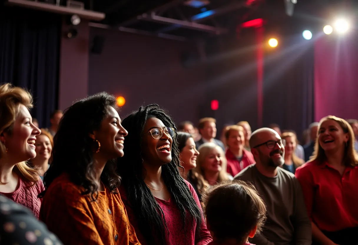 Audience enjoying a comedy show for Shawna Jarrett