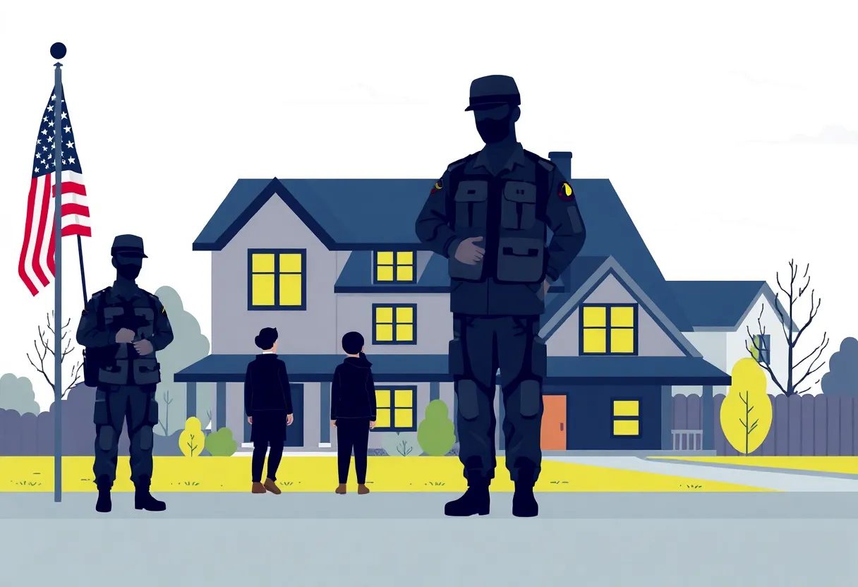 Illustration of military servicemembers discussing housing issues
