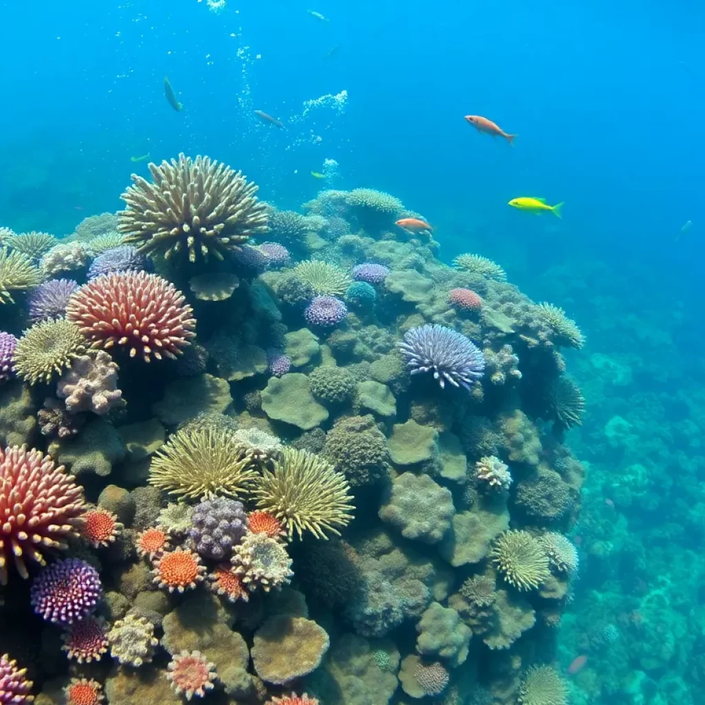 Underwater scene with a variety of marine life from South Carolina