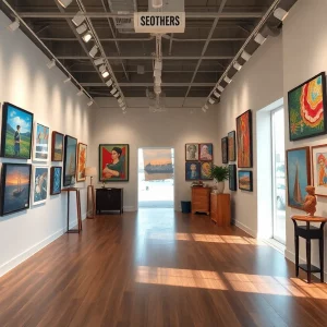 Artworks on display at the Southern Prize Exhibition in Charleston